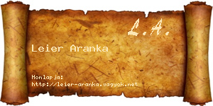 Leier Aranka névjegykártya