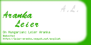 aranka leier business card